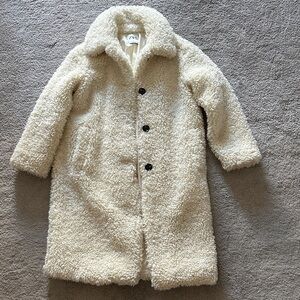 Zara Cream Teddy Fleece Coat